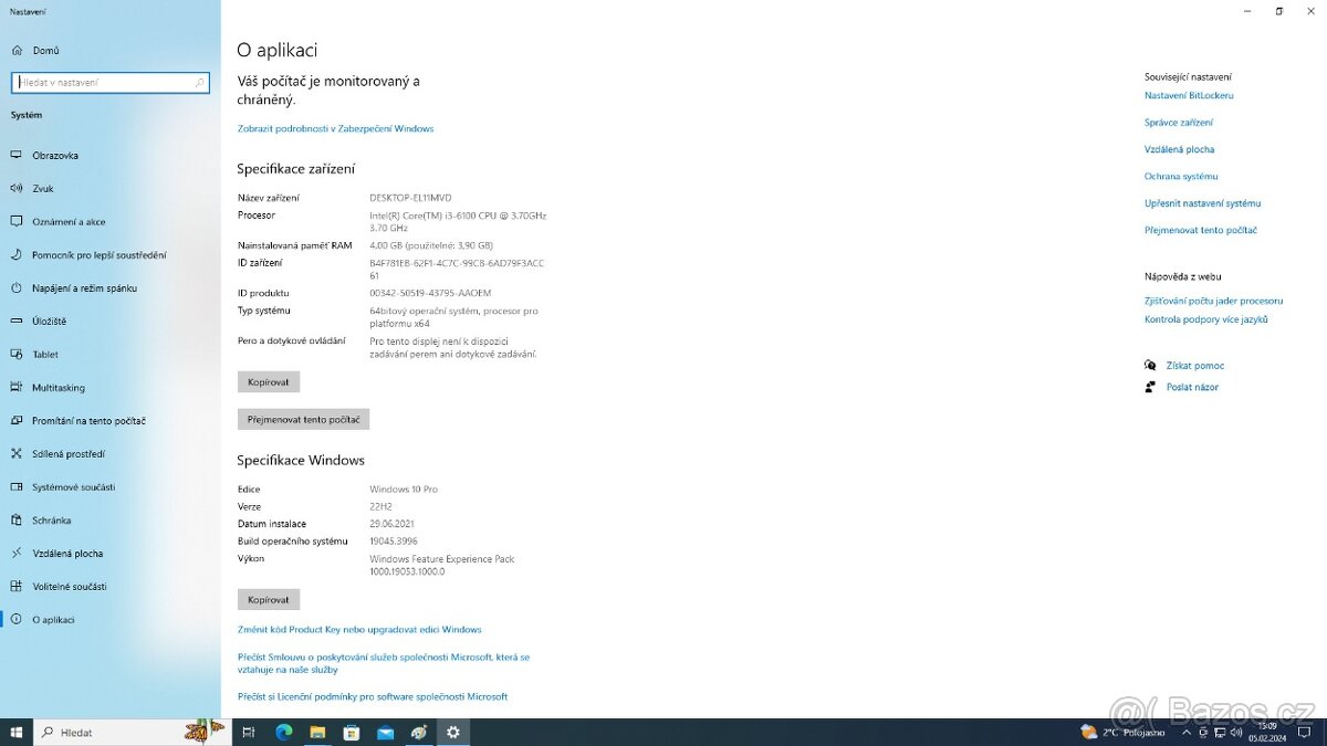 Prodám PC HP ProDesk 400 G3 SFF - 5