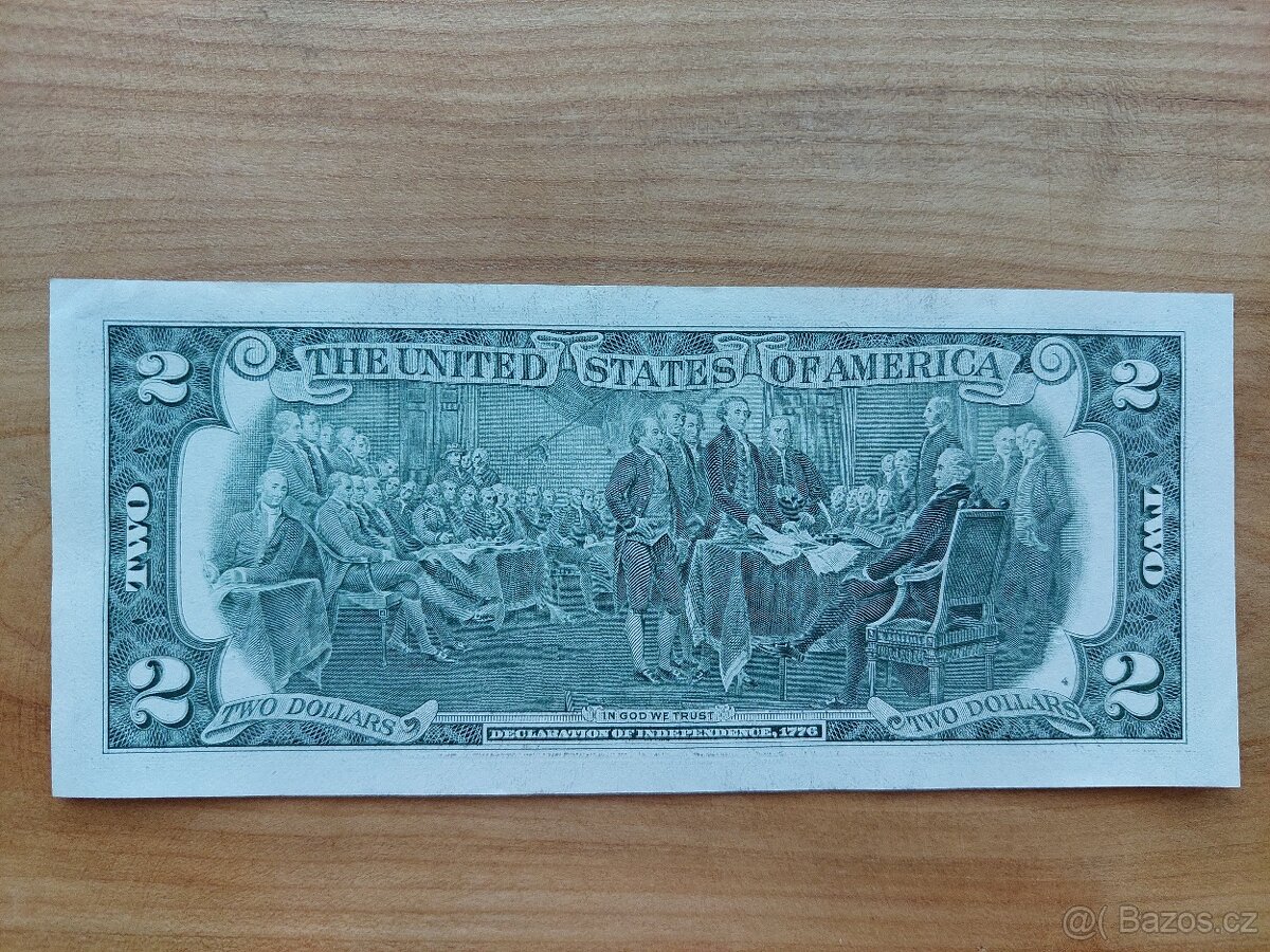 Současná dvoudolarovka 2 americké dolary $2 bankovka 2 USD - 5