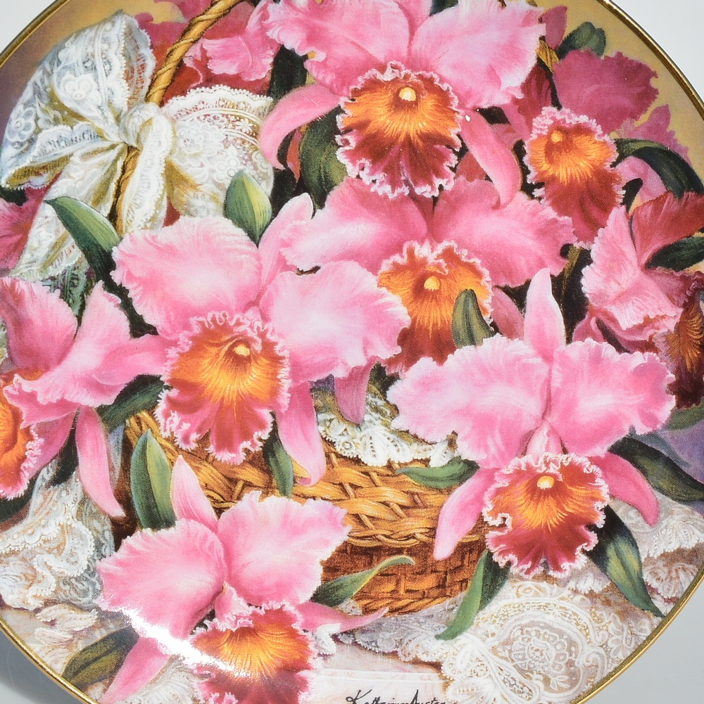 Sběratelské porcelánové talíře s nádhernou kyticí - 5