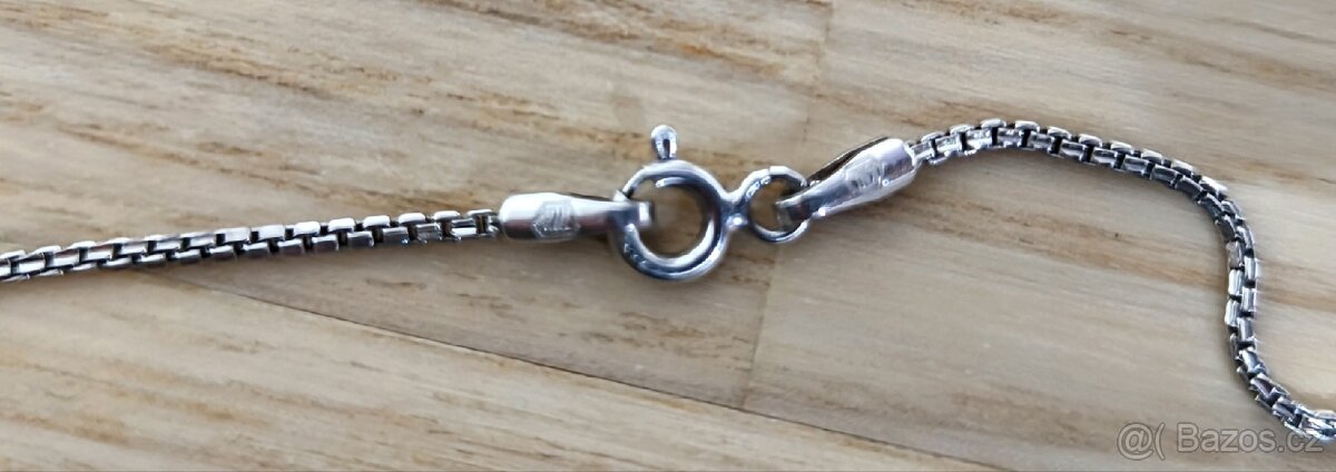 Tyrkysový náhrdelník - řetízek a přívěsek - 5