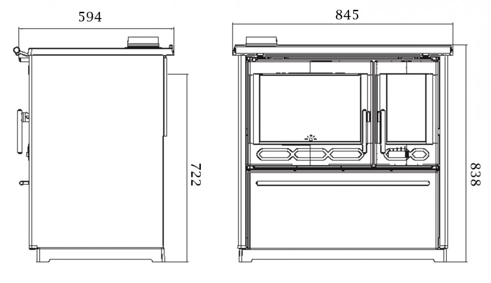 Litinove kamna sporak Plamen 850 glas - 5