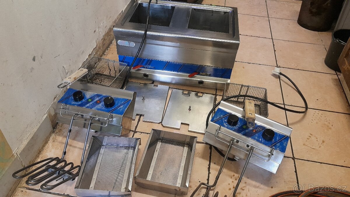 Elektrická fritéza GLT na 2x 8 l oleje (2x 230V, 2x 3 kw - 5