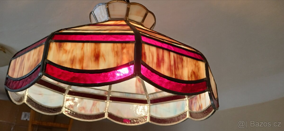 Velký vitrážový lustr tiffani - 5