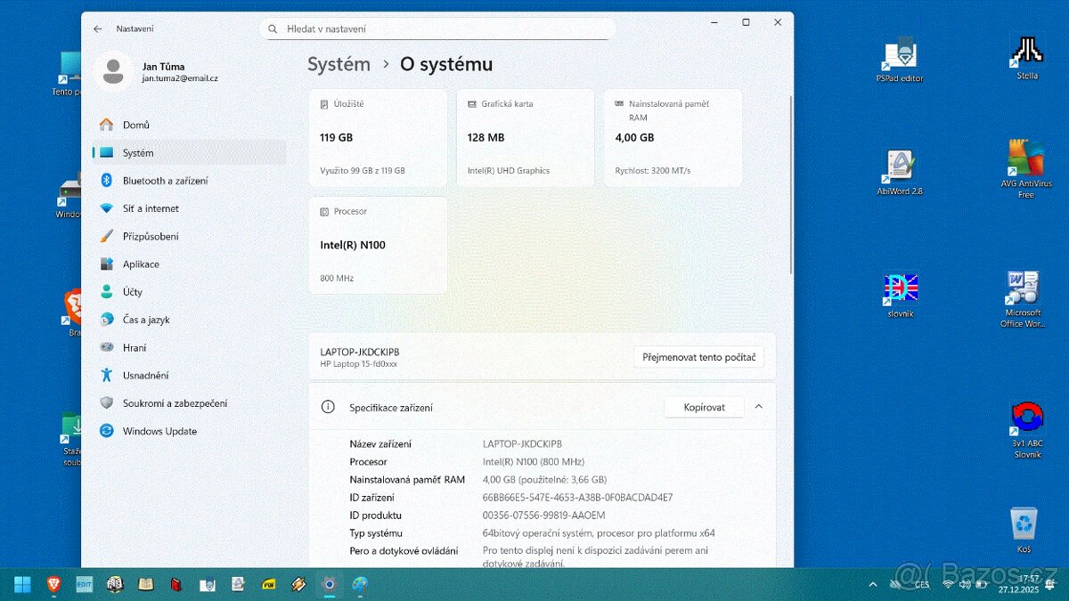 prodám laptop HP - 5