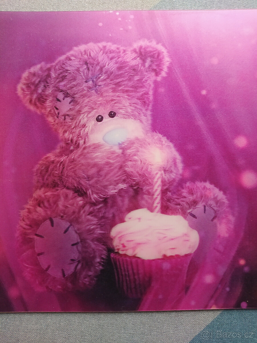 Pohledy s dětskou tématikou a 3D pohled růž. medvídka - 5