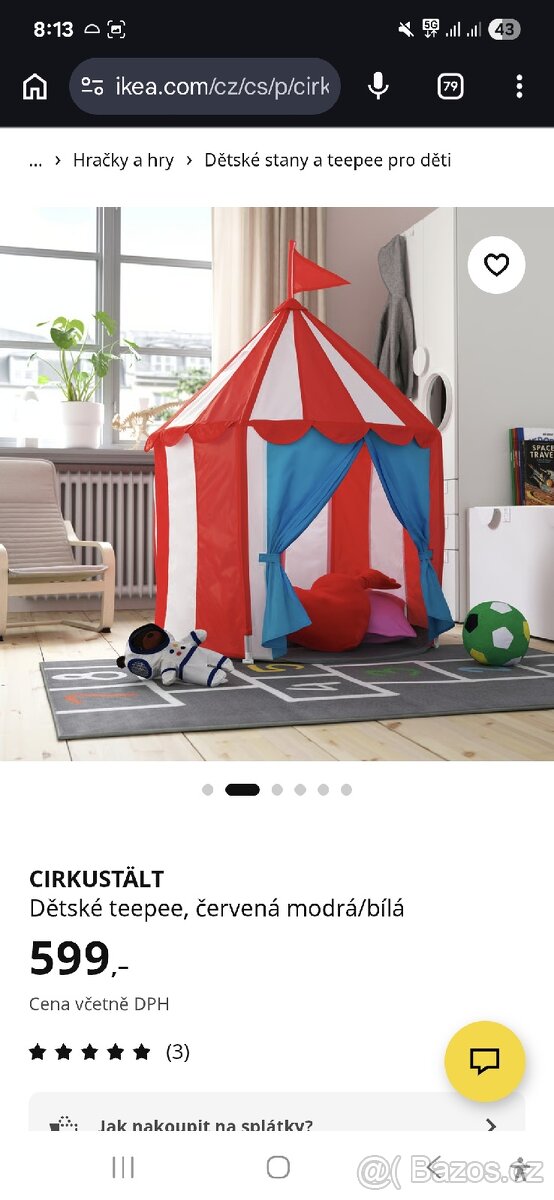 IKEA CIRKUSTÄLT dětský stan/teepee - 5