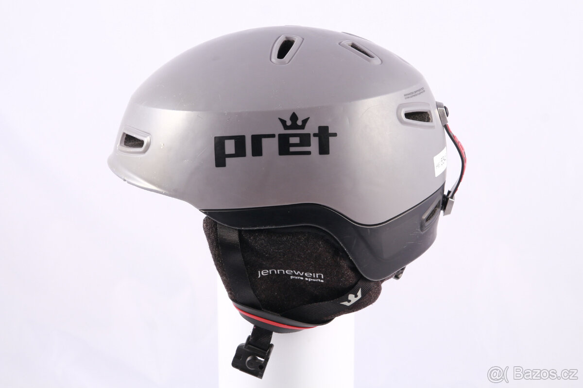 Použita lyžařská/snowboardová helma PRET LID šedá/červená - 5