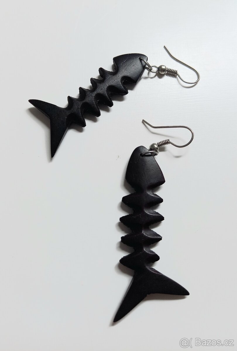 Dřevěné boho náušnice, ruční výroba - 5