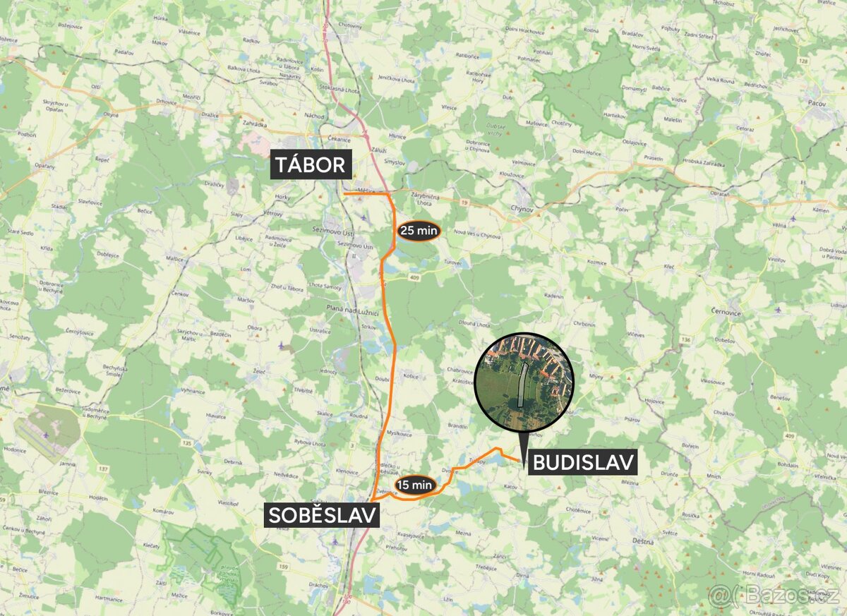 Pozemek, bydlení, prodej, Budislav, Tábor - 5