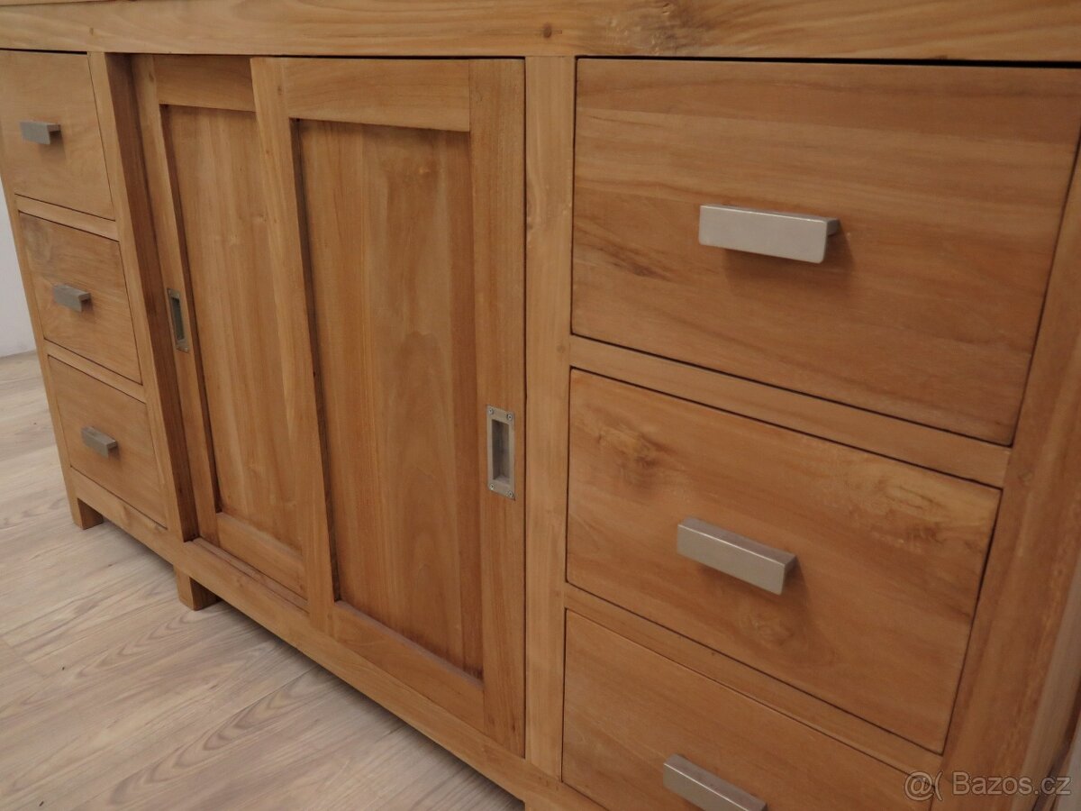 Knihovna z exotické dřeviny Teak - 5