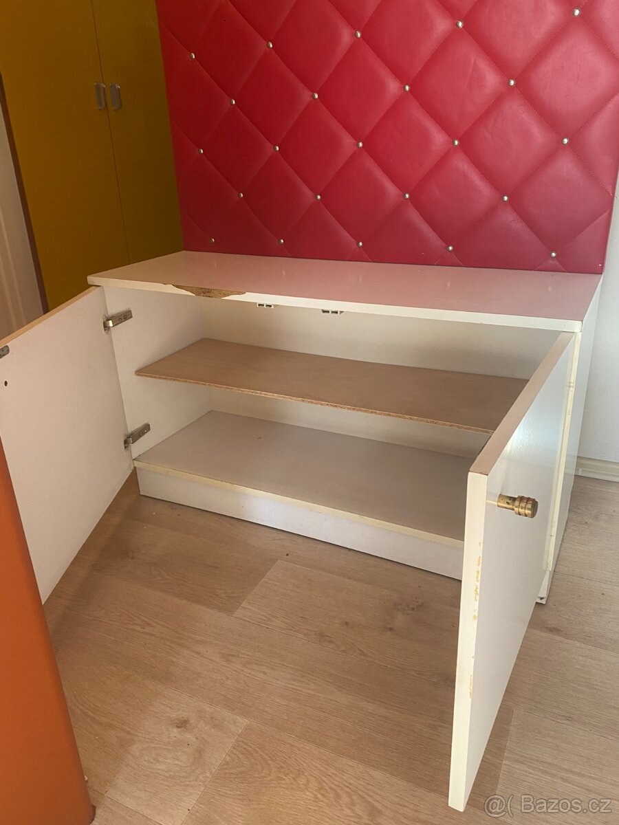 Retro předsíňová stěna – věšák, zrcadlo, botník - 5