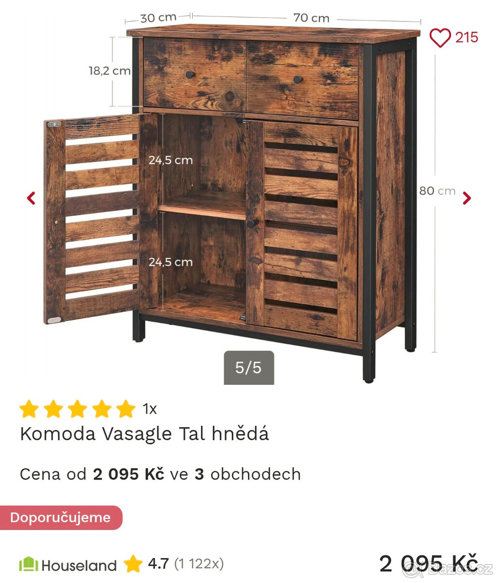 botník vasagle 4 police - 5