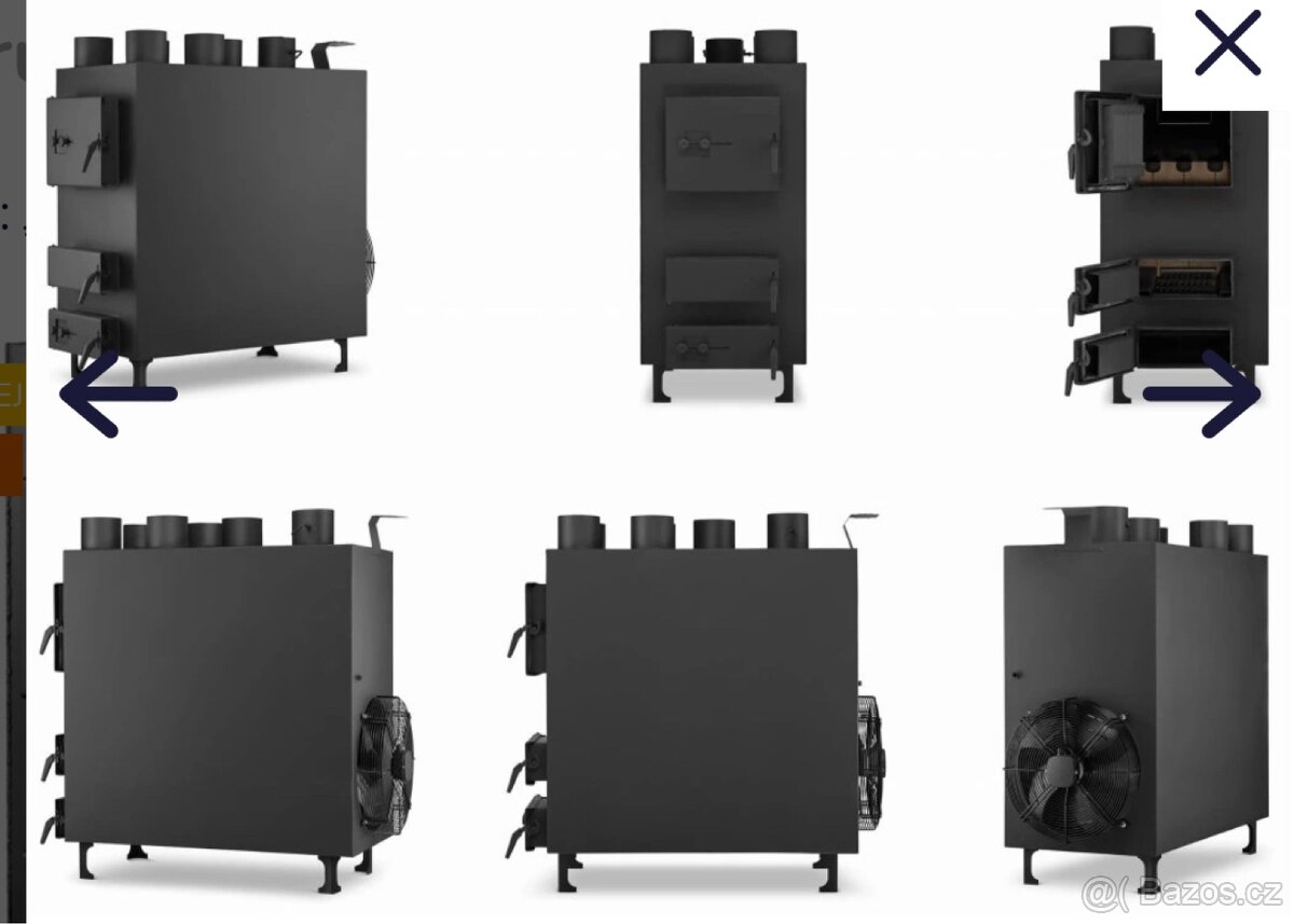 Horkovzdušná kamna kotel na tuhá paliva 50kw - 5