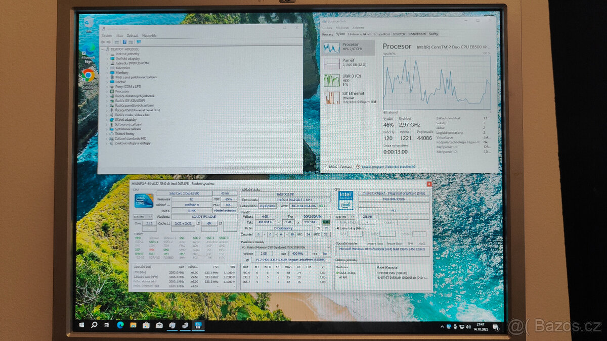 Intel® DG31PR + Procesor Intel C2D E8500 + 4GB DDR2 - 5