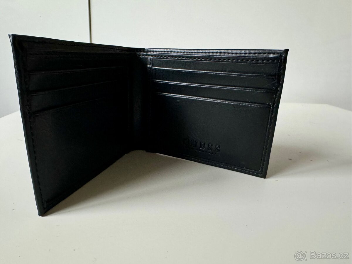 Kožená peněženka GUESS nová TOP - černá - 5