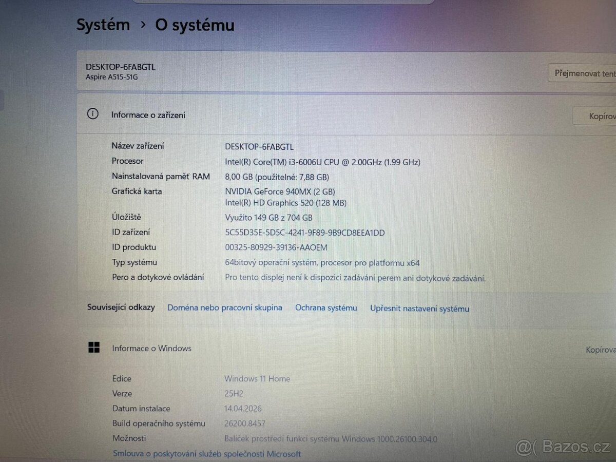Acer Aspire A515-5G - rychlý ntb s NVMe - 5