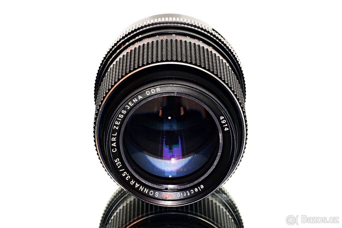 CZJ Sonnar electric RED MC 3,5/135 M42 TOP STAV - 5