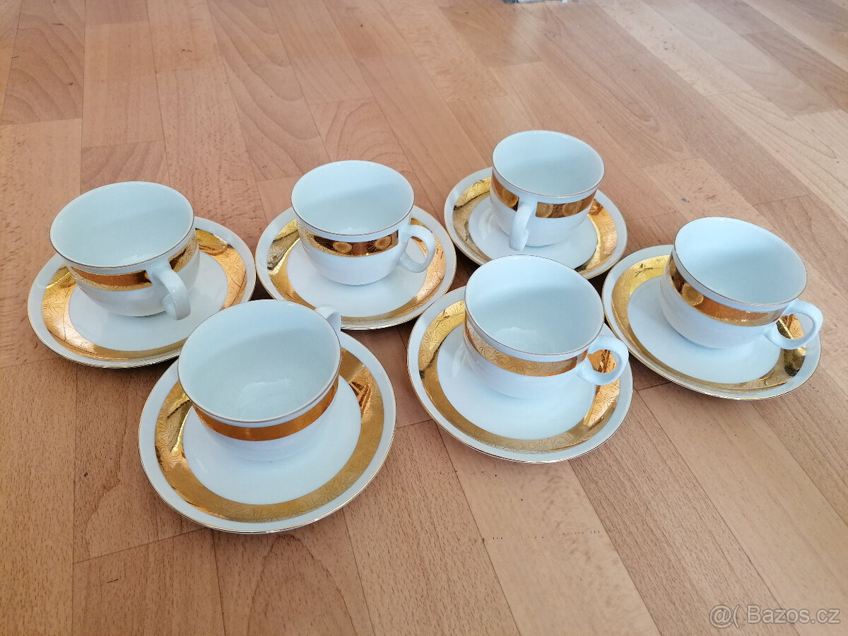 Starožitný porcelánový čajový kávový jídelní servis sada - 5