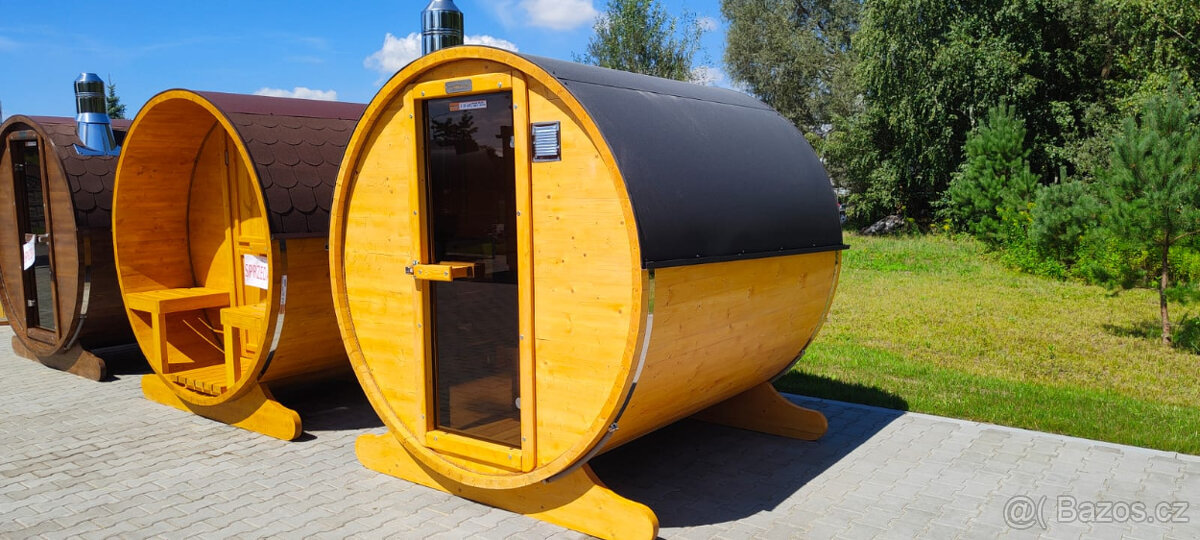 Venkovní sudová panoramatická sauna - 5