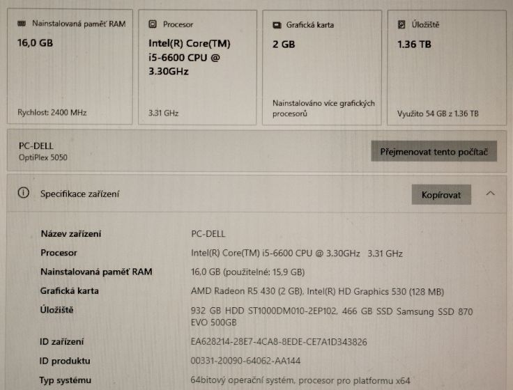 PC DELL Optiplex 5050 prodám - 5