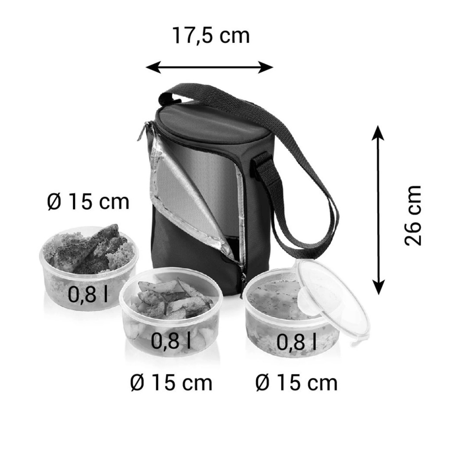 TESCOMA Jídlonosič FRESHBOX, se 3 dózami, bordeaux (NOVÝ) - 5