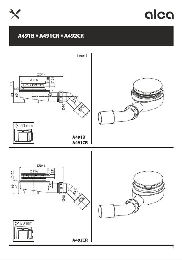 Vaničkový sifon Roth 90 mm snížený - nový - 5