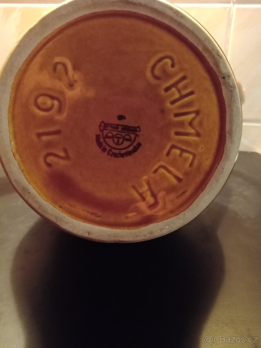 Retro džbán Ditmar-Urbach, šest pivních pohárků. - 5