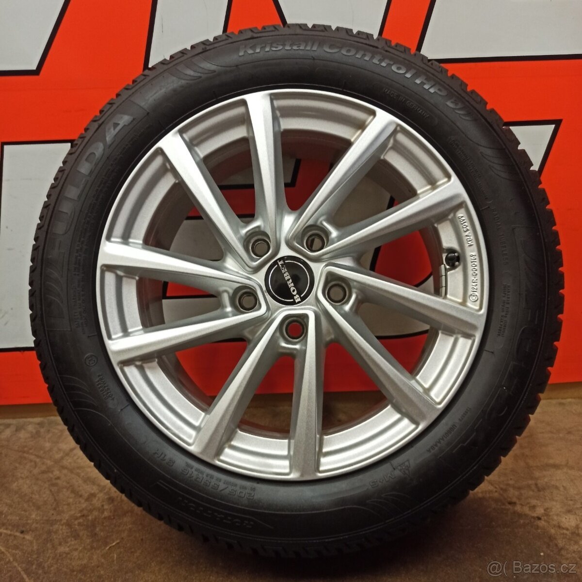 ALU kola Borbet 5x112, ET48, zimní pneu 205/55 R16 - 5