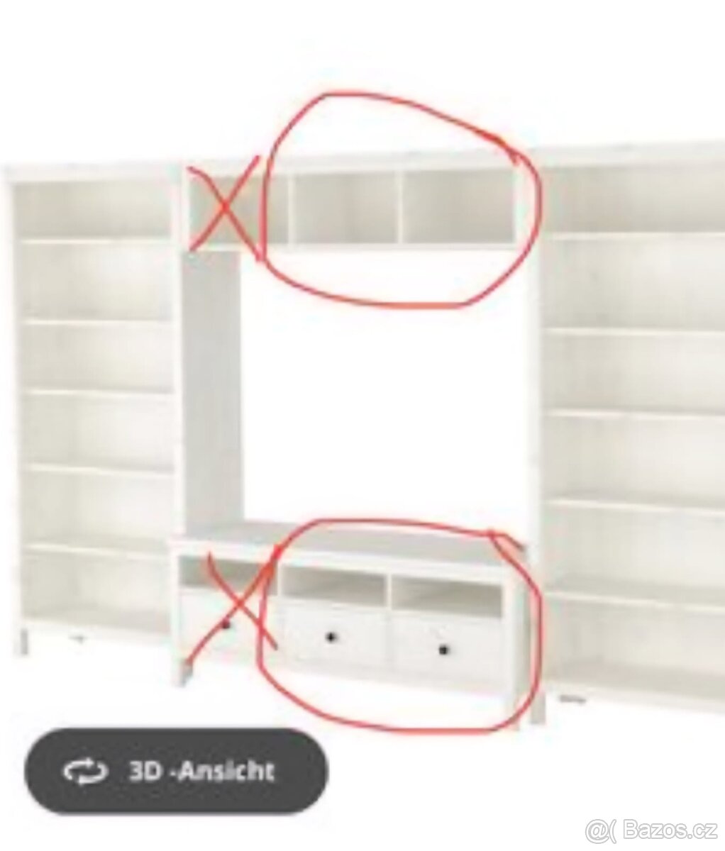 TV STOLEK S NÁSTĚNNOU POLICÍ IKEA HEMNES - 5