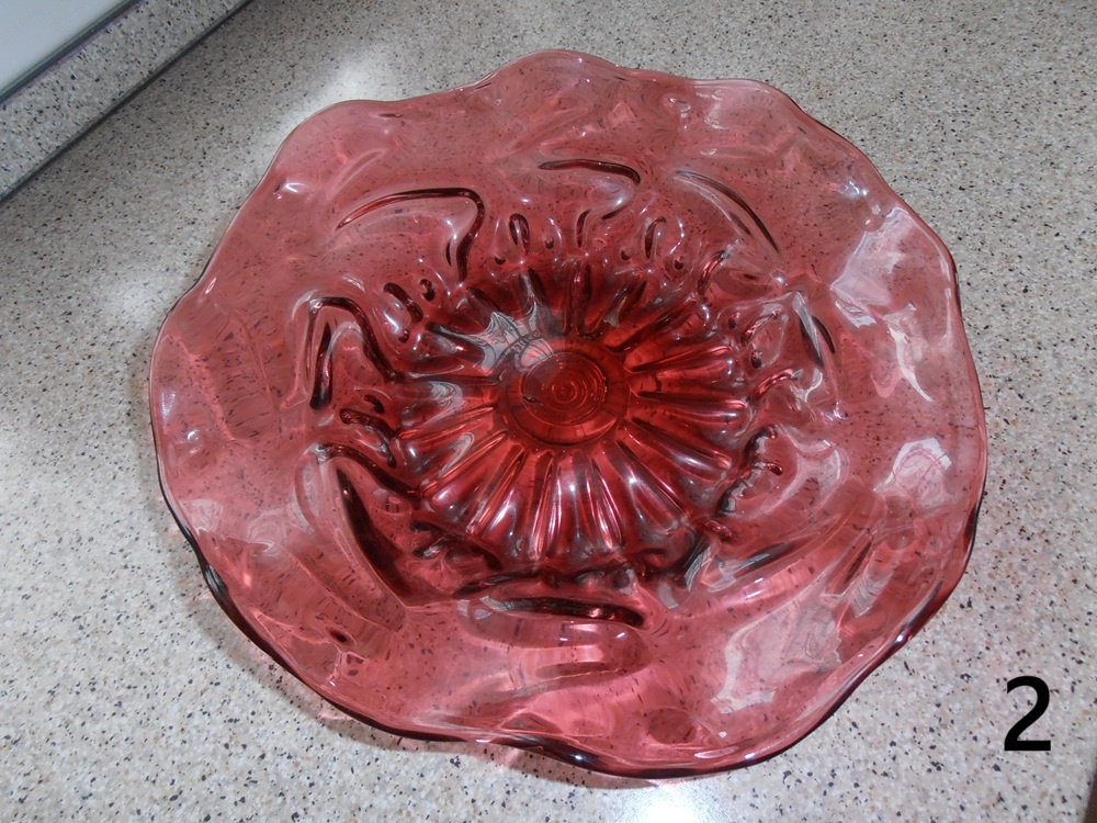 skleněný set - váza, mísa, tác - 5