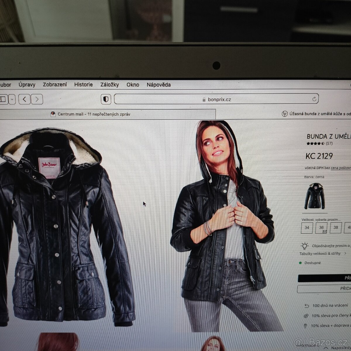 Teplá bunda z umělé kůže velikost je 44 - 5