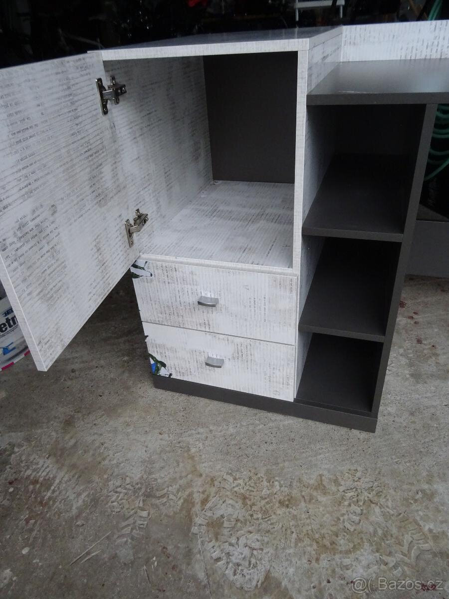 Tablo - psací stůl, 1x dveře, 2x zásuvka (grafit/enigma) - 5