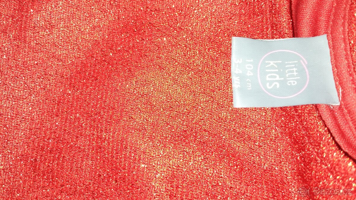 třpytivé červené šatičky vel. 104 - 5
