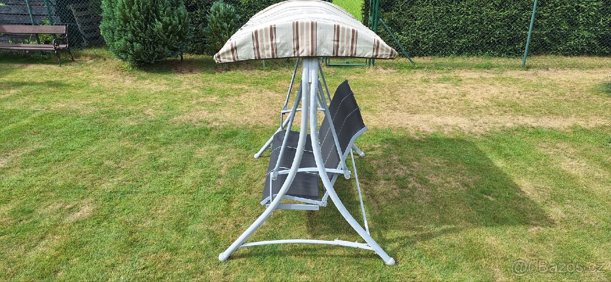 Zahradní houpačka - lavice Hollywood šedá - 5