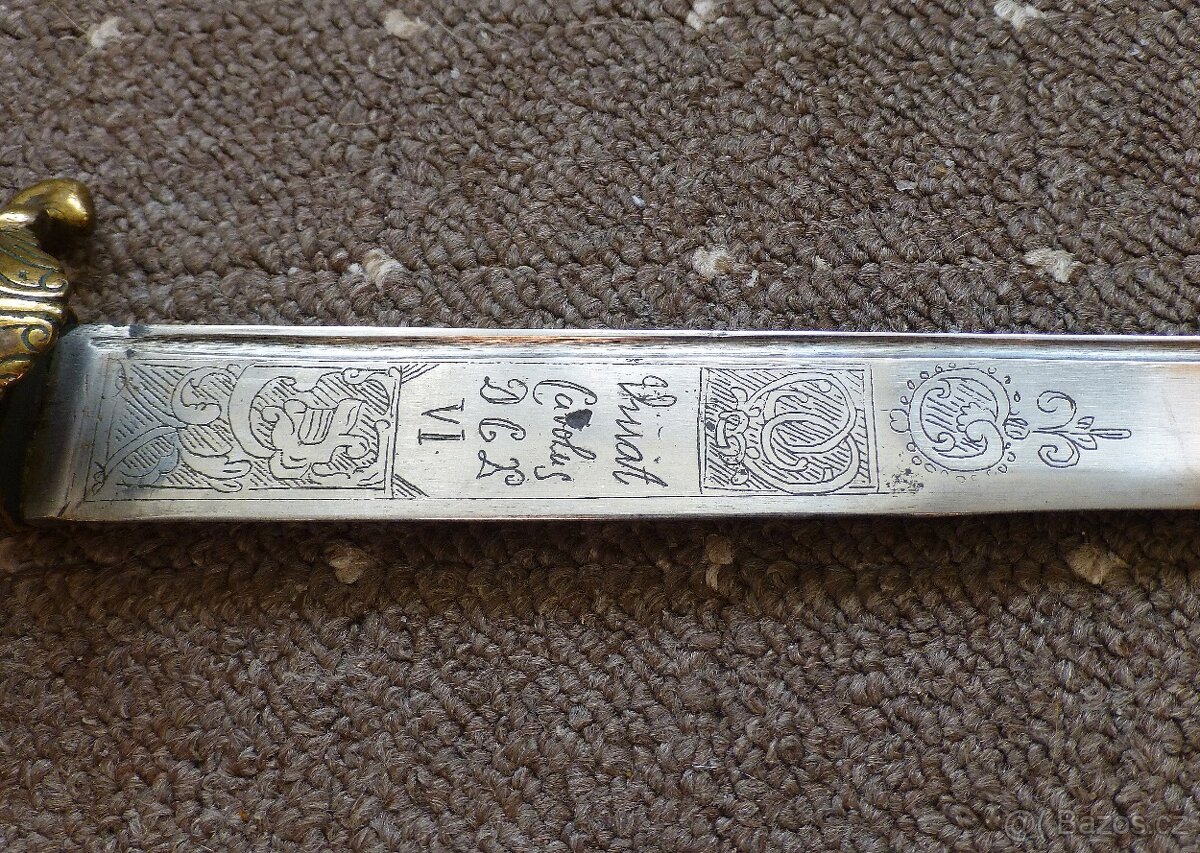 Lovecký tesák - Asi 18. století - Rytá čepel - 5