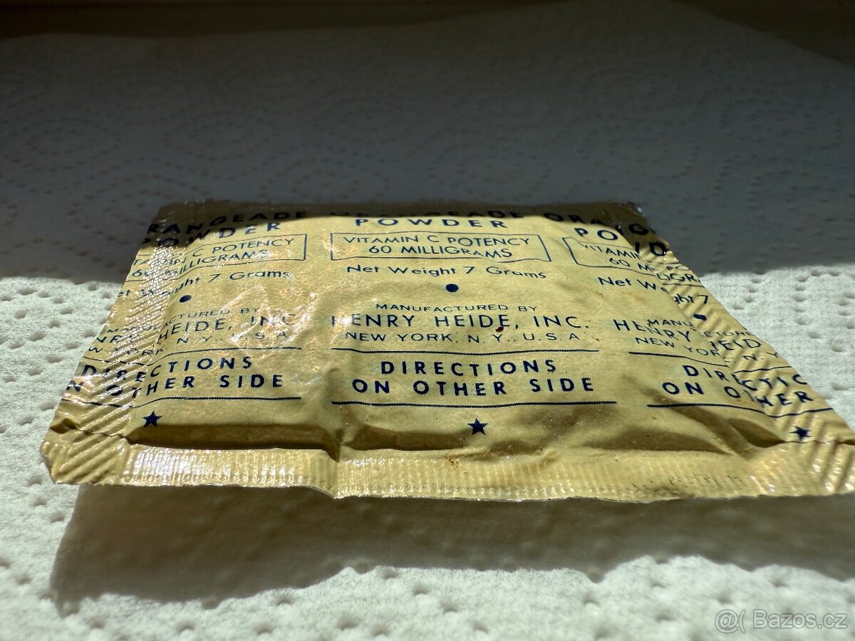 US Army K-Ration WWII – unikátní nález Orangeade Powder (80 - 5