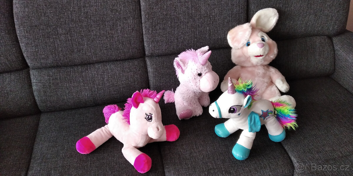 Plyšáci, plyšák; jednorožec, medvěd, slon, panenky, krtek - 5