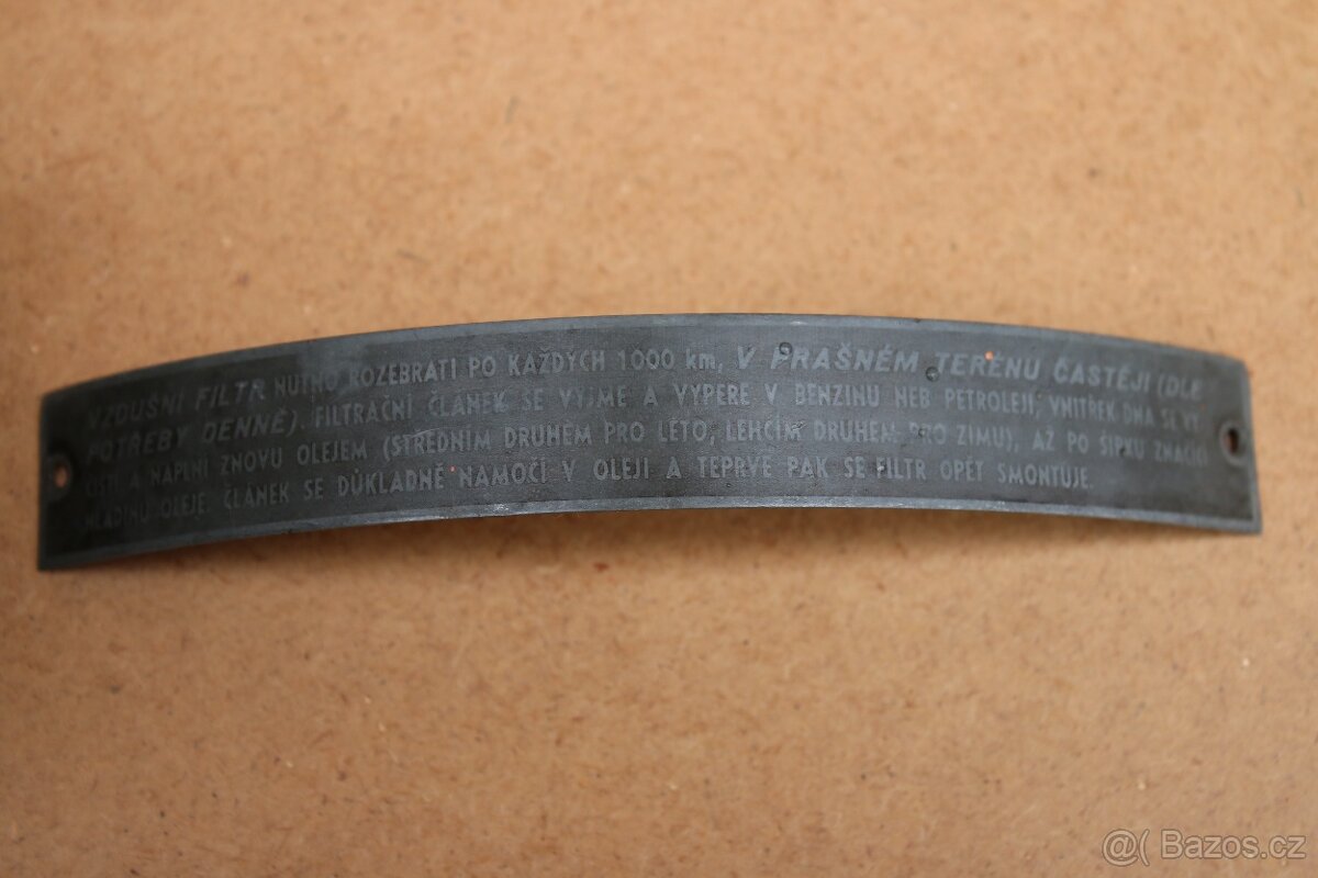 Tatra 600 Tatraplán - Vzduchový filtr + štítek - 5