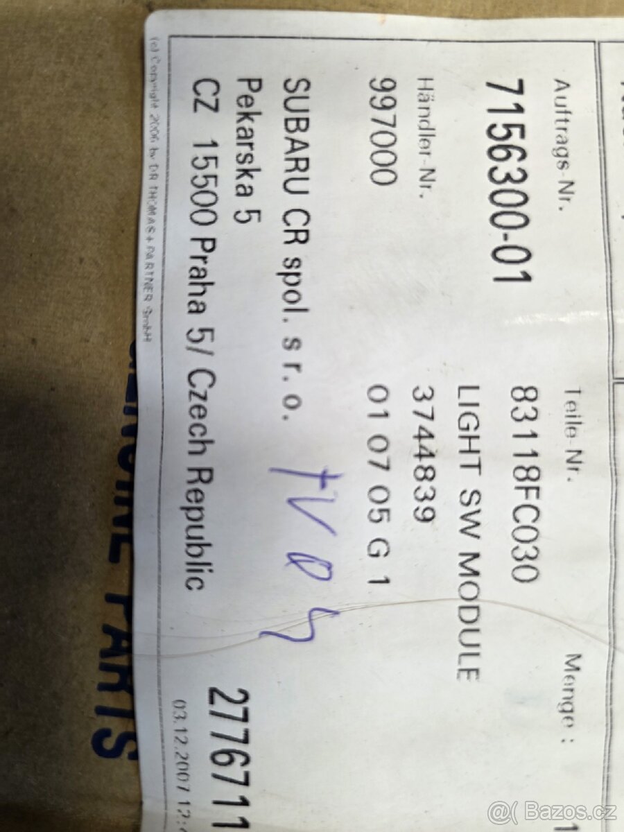 Originální páčka světel Subaru Impreza / Forester (Nová) - 5