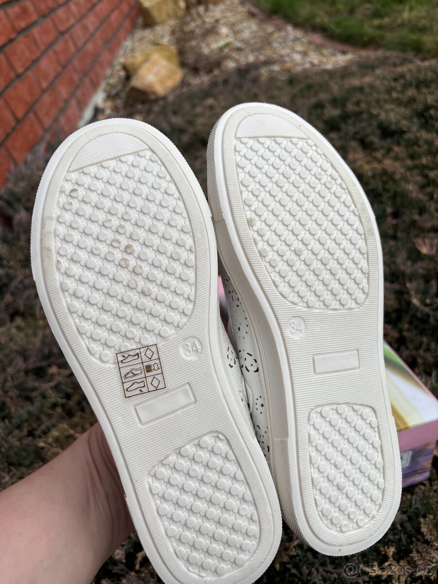 Bílé balerínky 34 Top Stav - 5