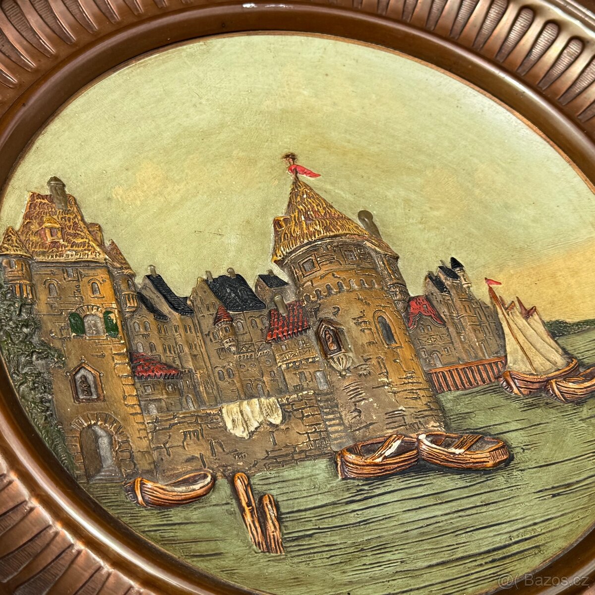 2ze 2 Johannes Maresch nádherný talíř měděná montáž Přistav - 5