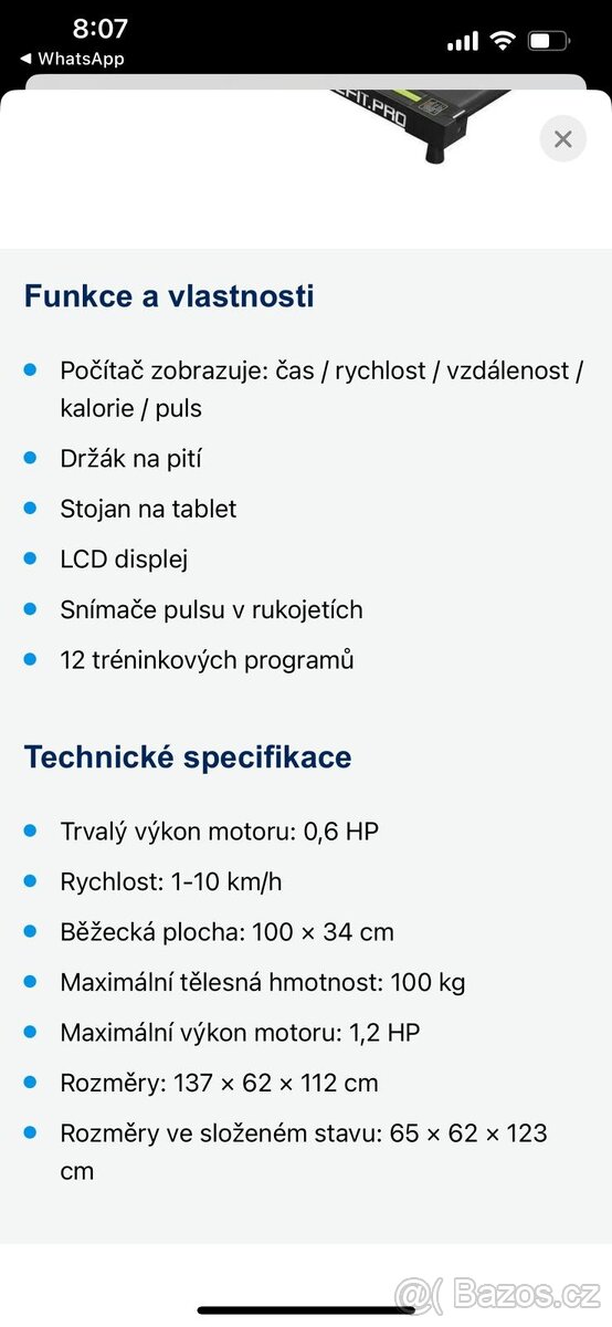 Běžecký pás LIFEFIT TM1100 - 5