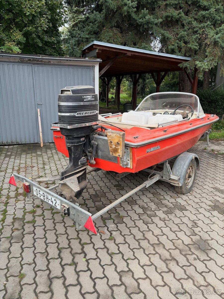 Člun / loď HILLE Classic + 2x motor (65HP +4HP) + Vozík s TP - 5