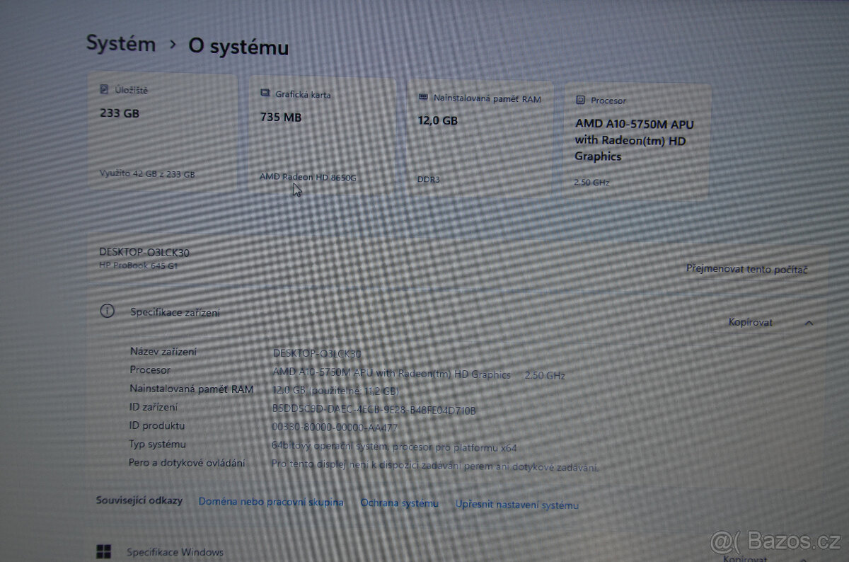 HP Probook 645 A10/12GB/SSD 256GB/záruka - 5