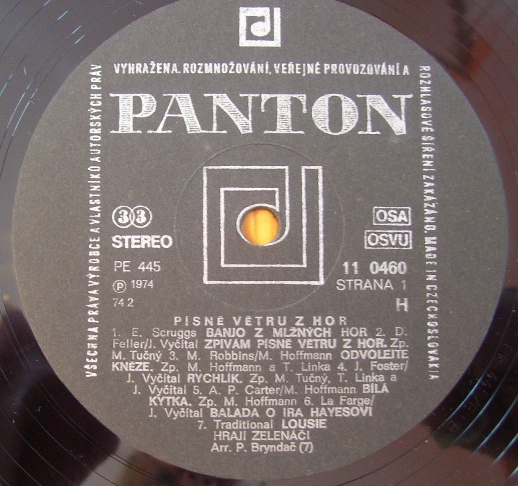 LP deska Zelenáči-Písně větru z hor r.1974/281/ - 5