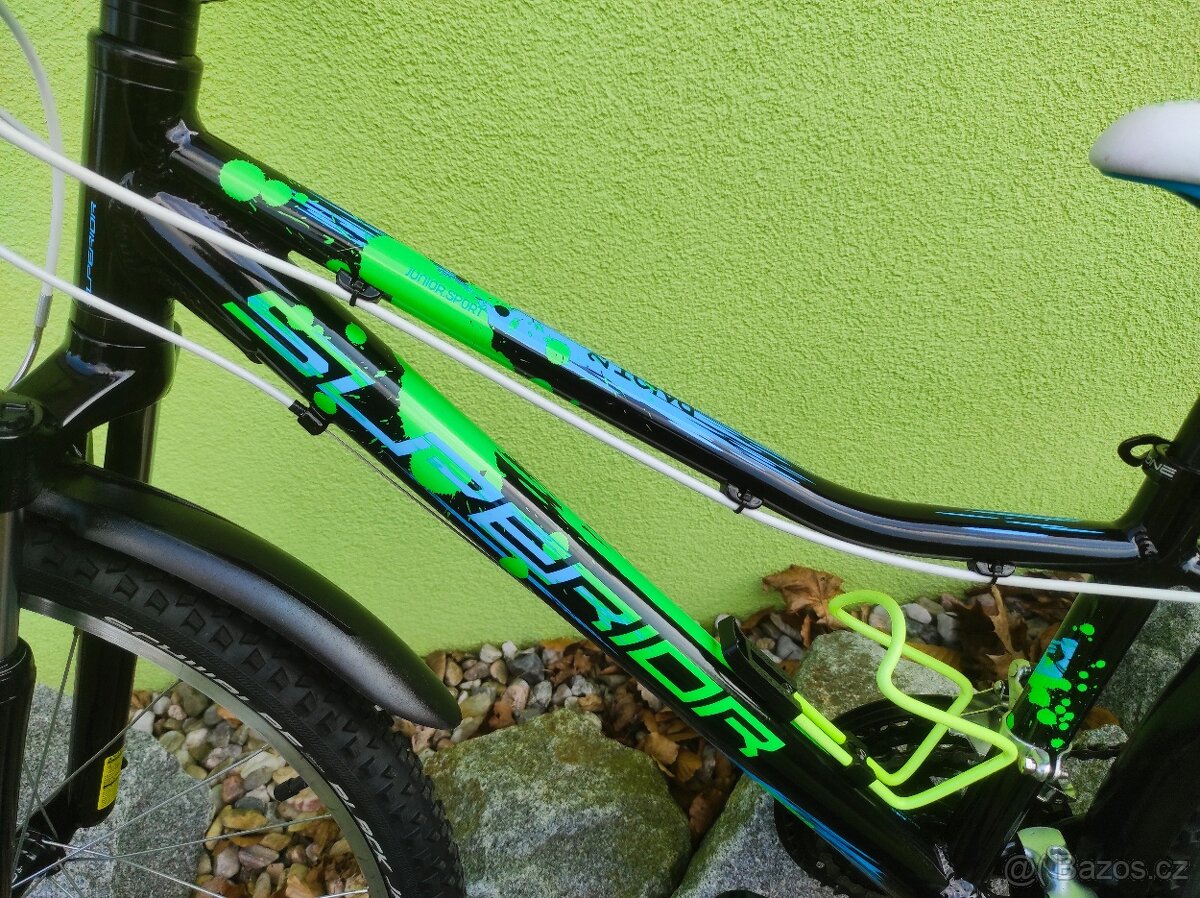 Značkové dětské kolo SUPERIOR 24" (černá/zelená) - 5