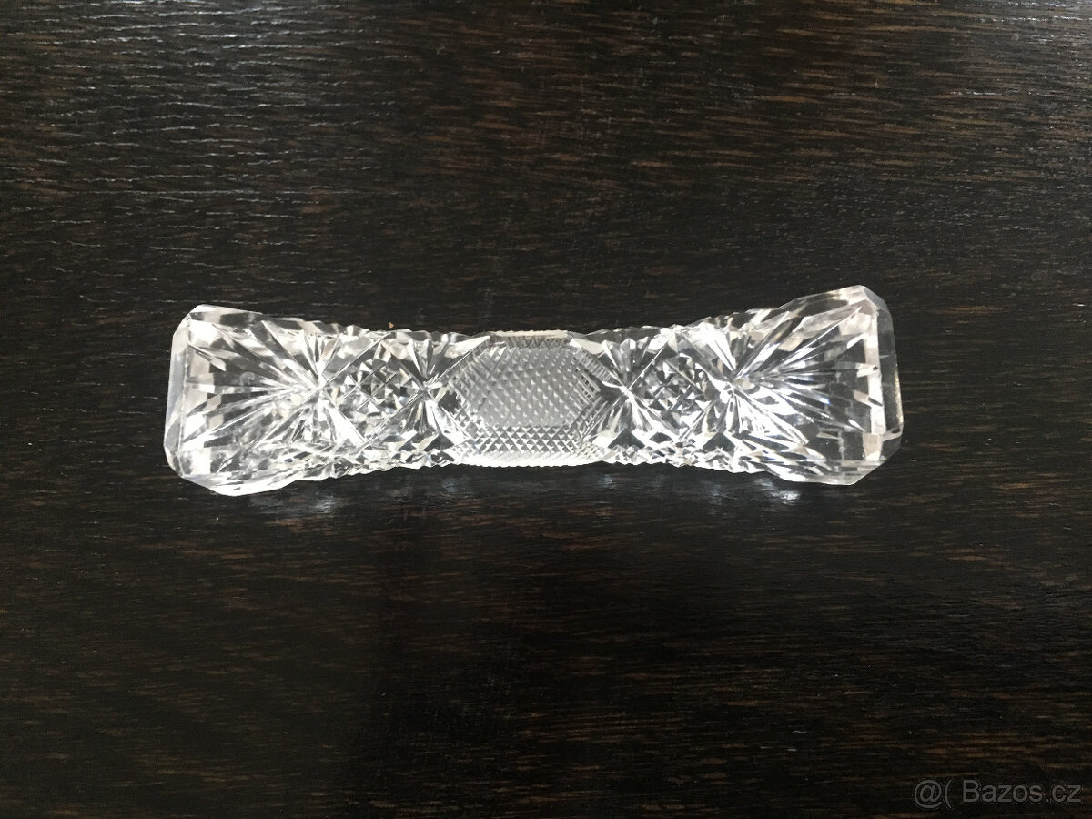 Sada starožitných broušených stojánků na příbory - 5