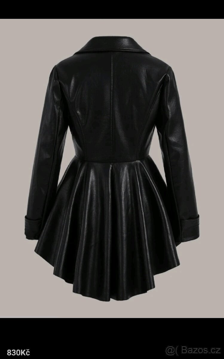 Asymetrická kožená bunda křivák - 5