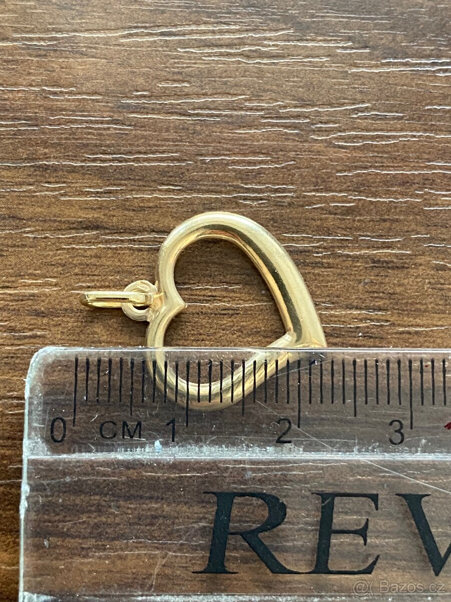 Zlatý přívěsek, srdíčko - 5