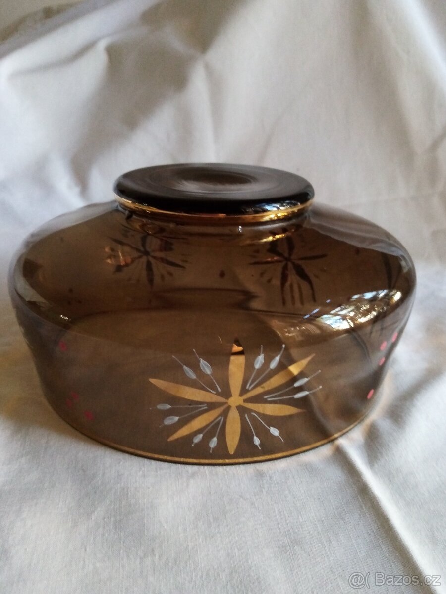 Skleněná mísa na ovoce ručně zdobená - 5